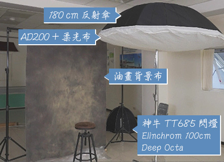 拍攝現場佈光示範