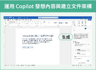 運用 Copilot 發想內容與建立文件架構
